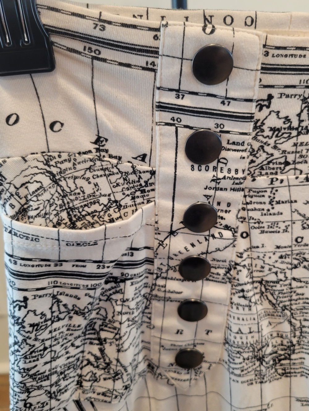Effie's Heart Beige and Black Map-Print A-Line Skirt - Picture 3 of 4